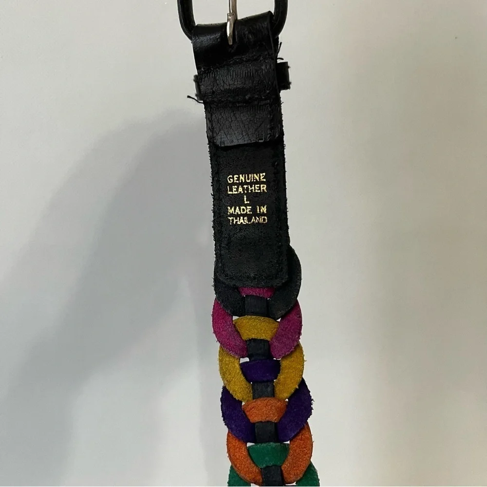 Vintage Braided Leather Colorful Belt